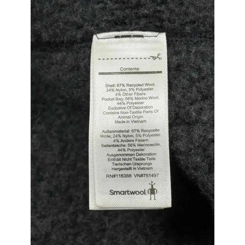 Smartwool Echo Lake Half Zip Wool Sweater Men's XL Dark Gray Winter Outdoor Warm